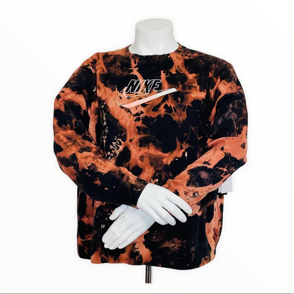 Custom tie-dye black Nike crew neck sweatshirt size XXL